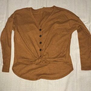 Tilly’s Brown long sleeve with tie in front